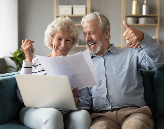 Elderly Couple Paying Bills